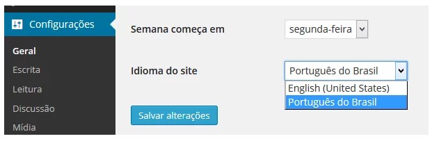 wordpress em português