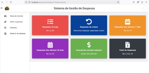Sistema de Gerenciamento de despesas em PHP 5.6