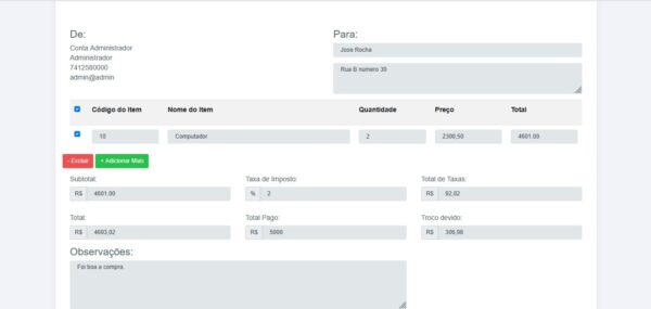 Sistema para emissão de fatura de vendas simples em PHP - Image 5